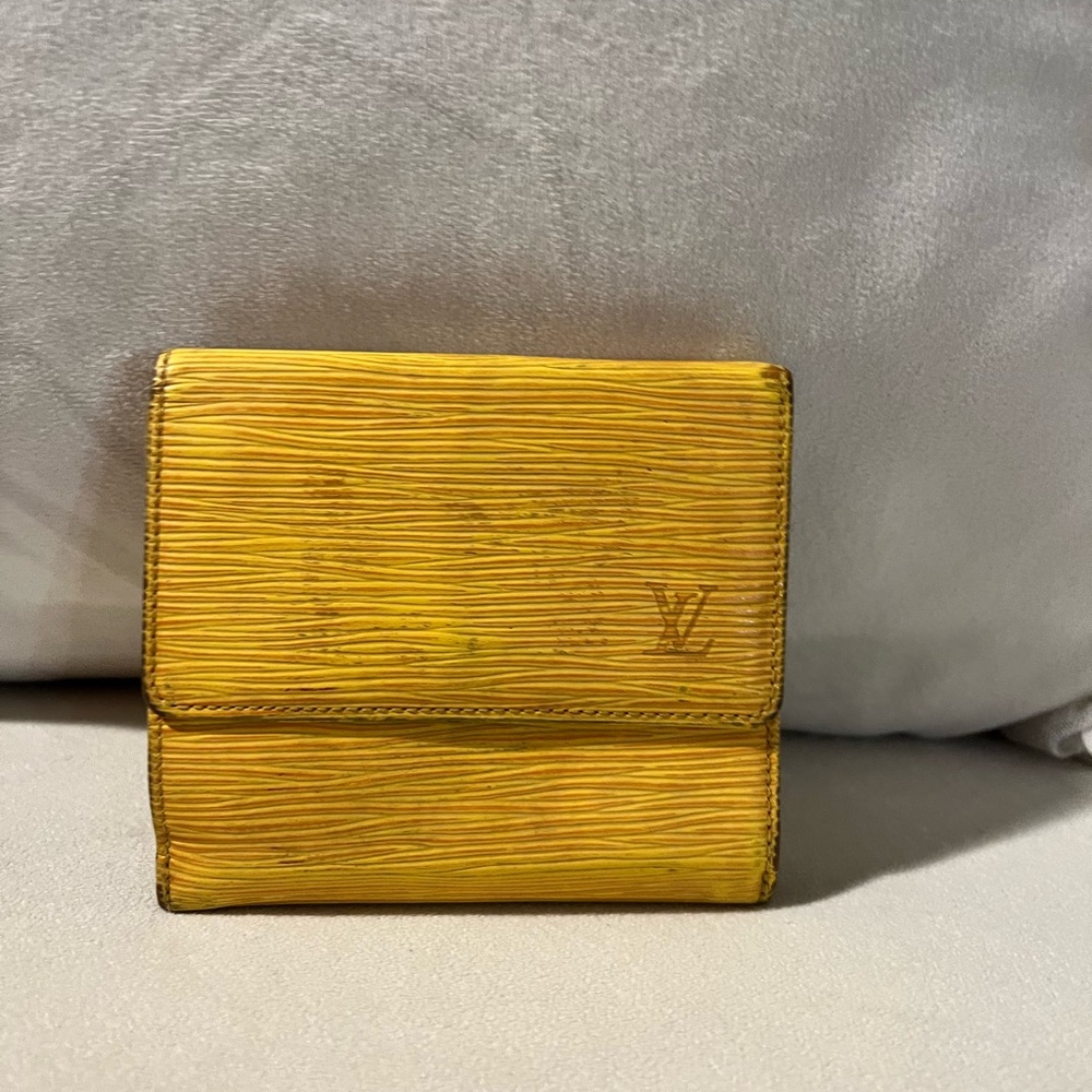 Louis Vuitton Porte Monnaie Cartes Wallet Epi Leather Yellow- Authentic, Vintage